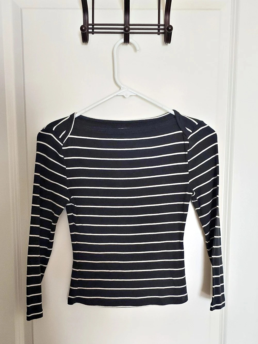 BDG Striped Long Sleeve Top in Black & White Size Small